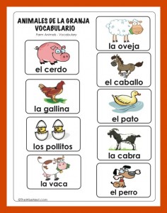 Farm animals in Spanish – Animales de la granja en español