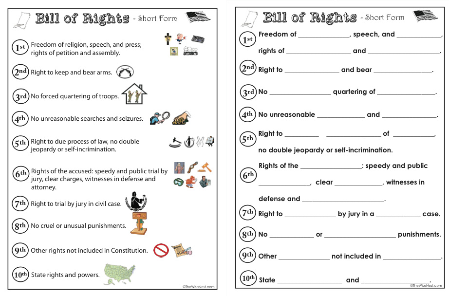 bill of rights pictures for kids