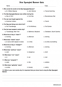 Star Spangled Banner Quiz