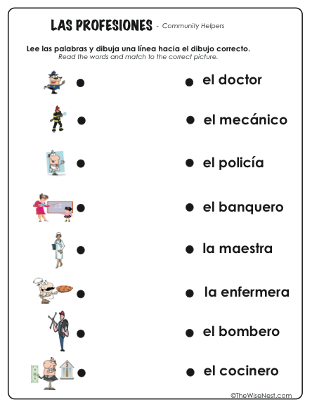 Aprende Las Profesiones Worksheet - Bank2home.com